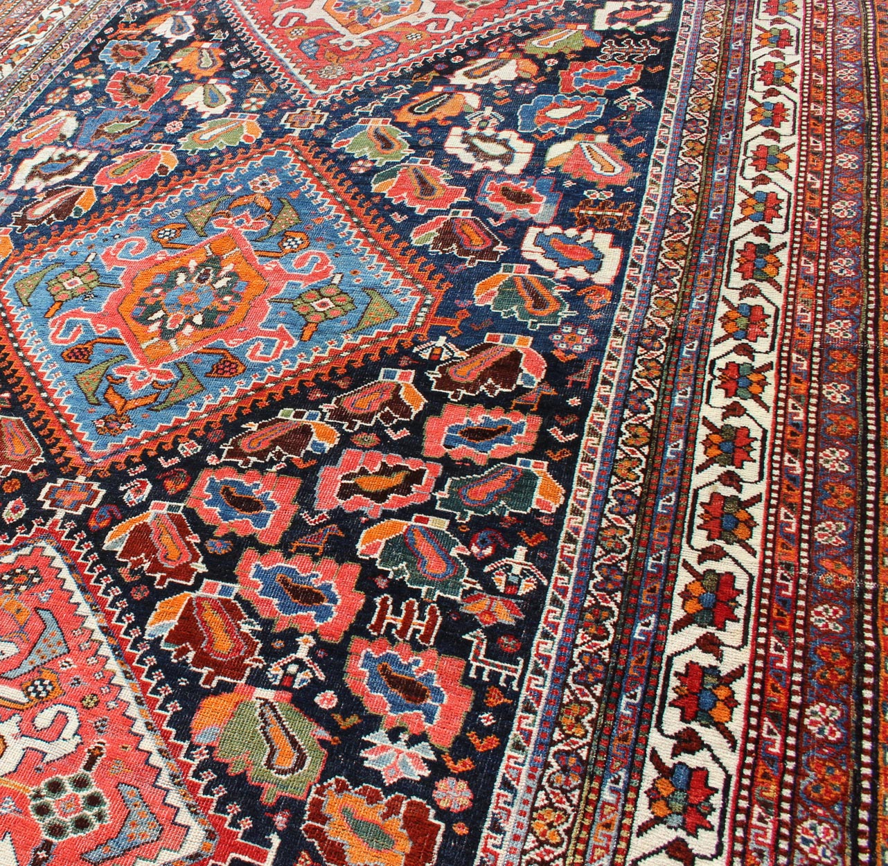 Antique Qashqai Rug - EMA-7589 | Qashqai - 5'5
